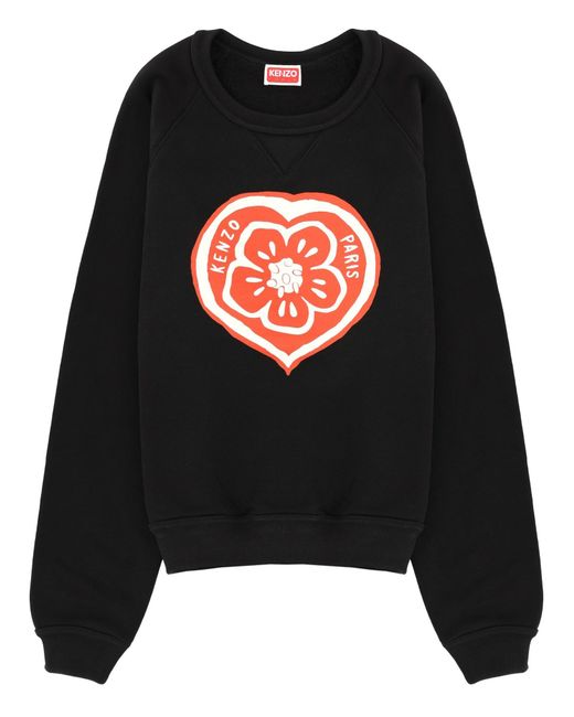 KENZO Black Graphic Crew Neck Sweatshirt