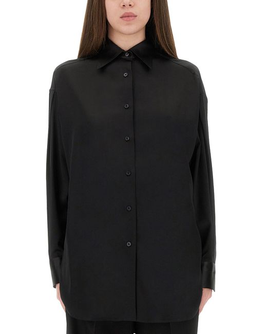 Tom Ford Black Shiny Silk Satin Shirt