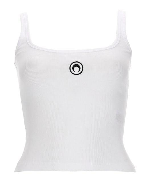 MARINE SERRE White Top Con Logo