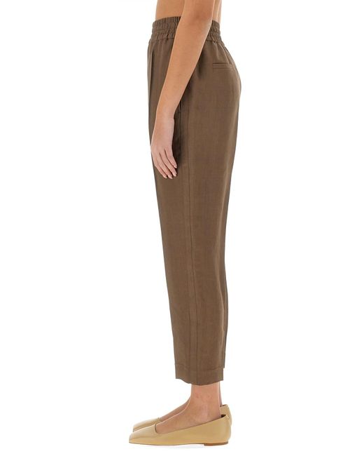 Pantalone Baggy Pull-Up di Brunello Cucinelli in Brown