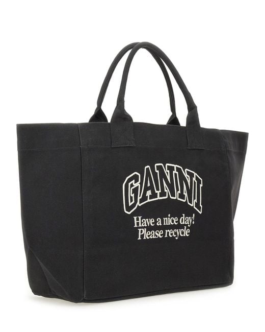 Borsa Tote Oversize di Ganni in Black