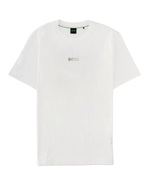 Boss White T-Shirt With Logo for men