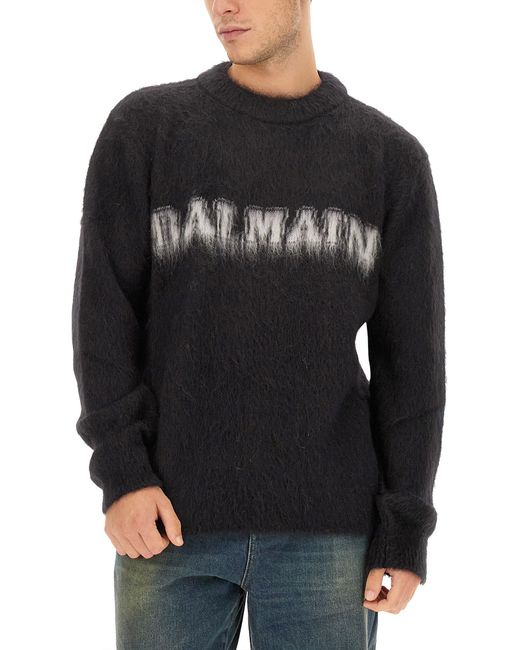Pullover Logo Retrò di Balmain in Black da Uomo