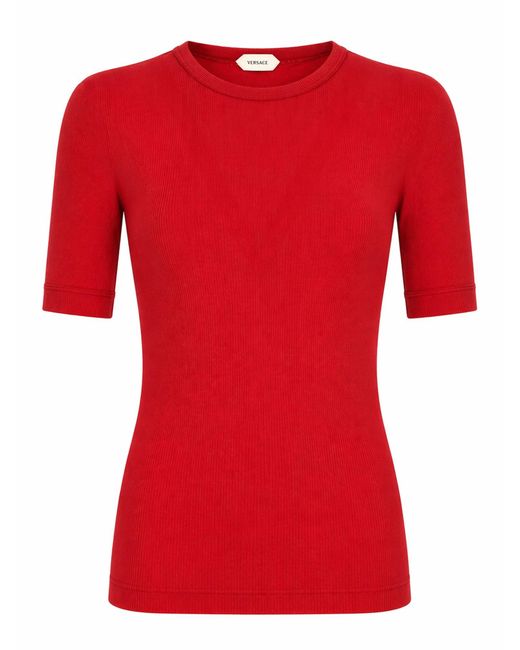 Versace Red Elegant Virgin Wool T-Shirt
