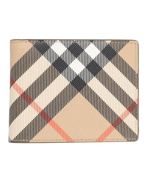 Burberry Multicolor Portafoglio Bifold Con Stampa Check for men