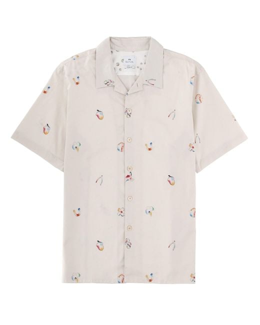 Paul Smith White Printed Shirt for men