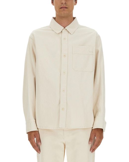Camicia Di Denim di A.P.C. in White da Uomo
