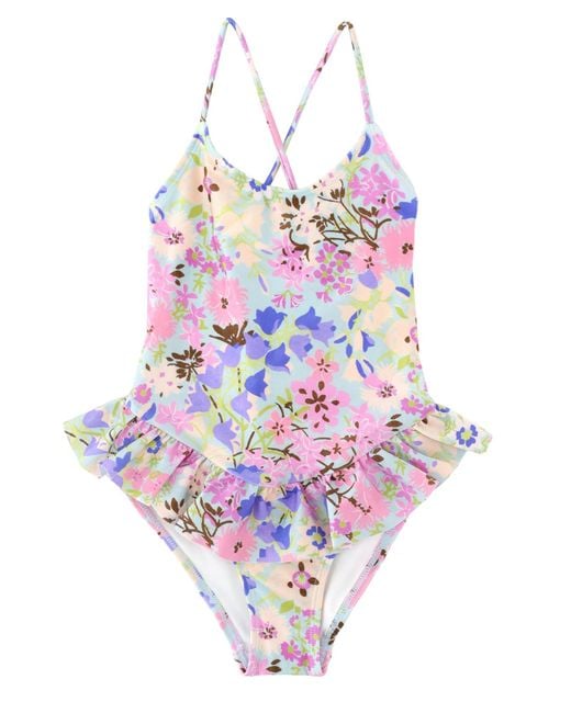 Zimmermann White Costume Intero Con Volant "Solstice"