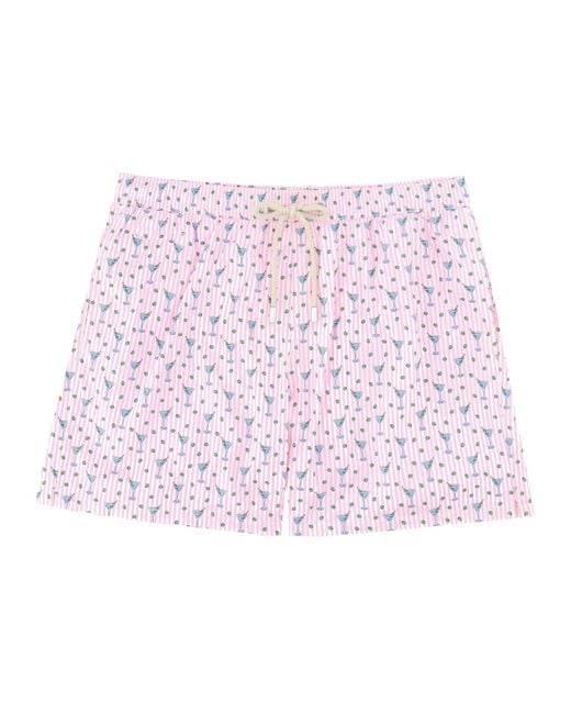 Mc2 Saint Barth Pink Costume Da Bagno Con Stampa for men