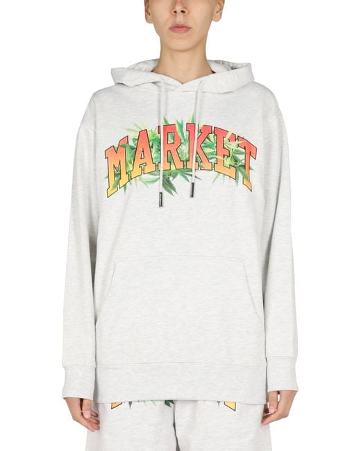 Market Gray Cotton Logo Print Sweatshirt