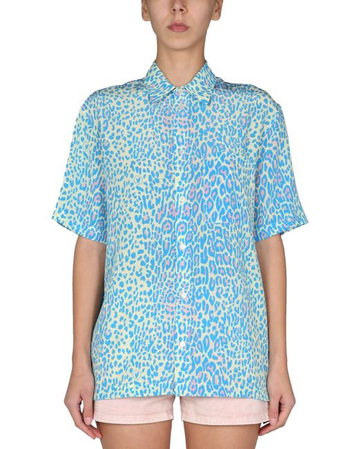 Stella McCartney Blue Regular Animal Print Shirt