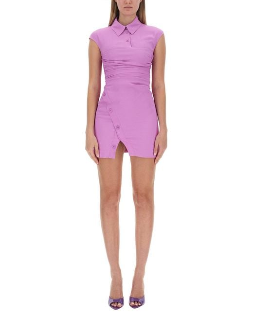 Moschino Pink Draped Mini Dress For