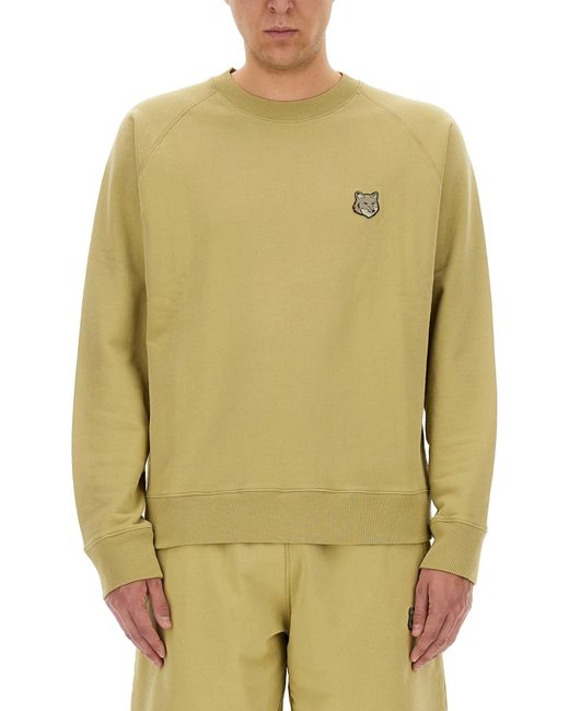 Maison Kitsuné Green Raglan Sleeve Oversize Sweatshirt for men