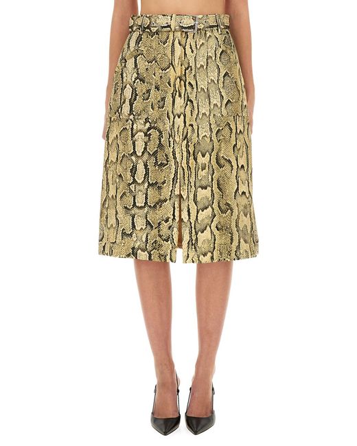 Dries Van Noten Yellow Skirt With Animal Pattern
