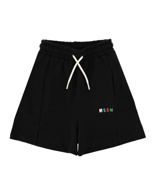 MSGM Black Bermuda Felpato