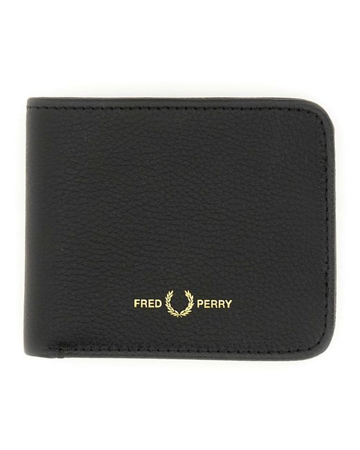 Fred Perry Black Leather Wallet for men
