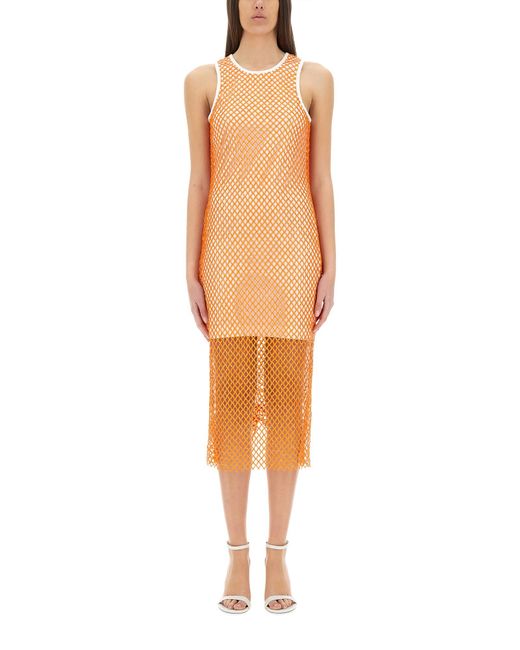 Moschino White Mesh And Sequin Dress
