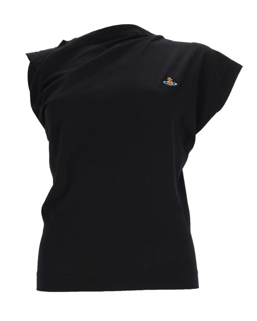 Vivienne Westwood Black Top "Hebo" Con Logo