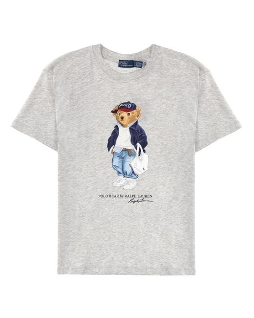 Polo Ralph Lauren White Polo Bear T-Shirt With Logo