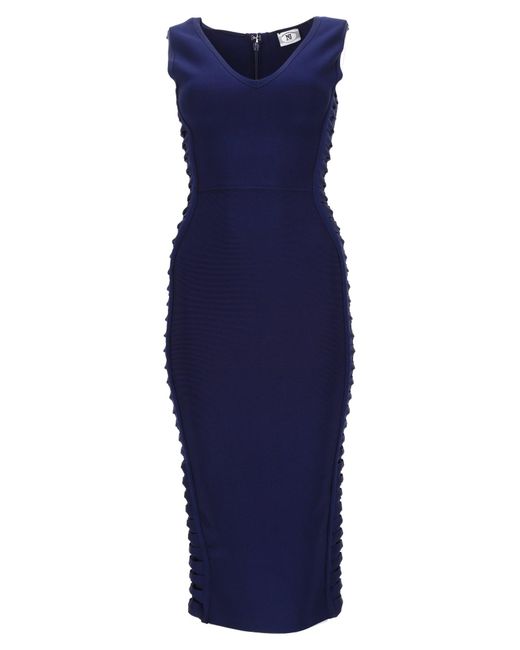 NJ COUTURE Blue Abito Con Dettaglio Drappeggiato