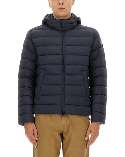 Colmar Blue Down Jacket With Detachable Hood for men