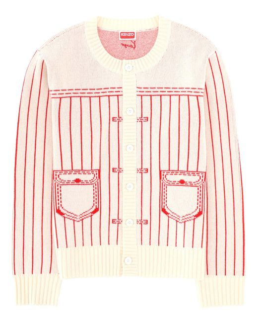 KENZO Pink Carigan Trompe Loeil for men