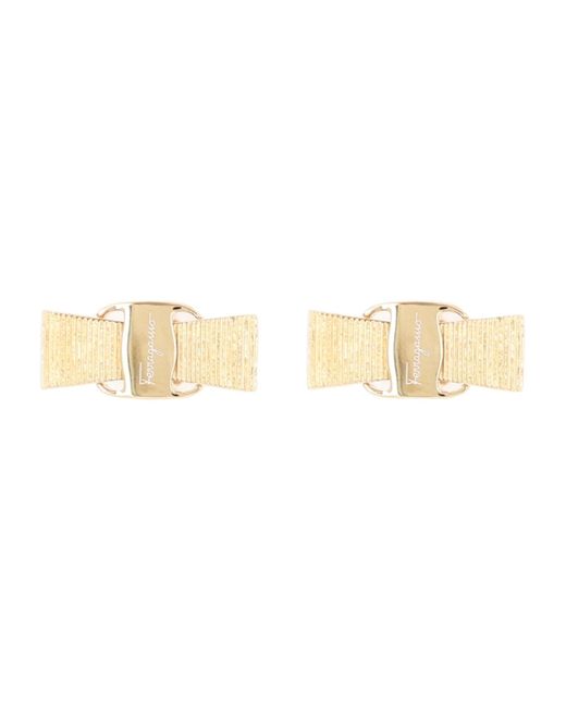 Ferragamo Natural Vara Bow Earrings