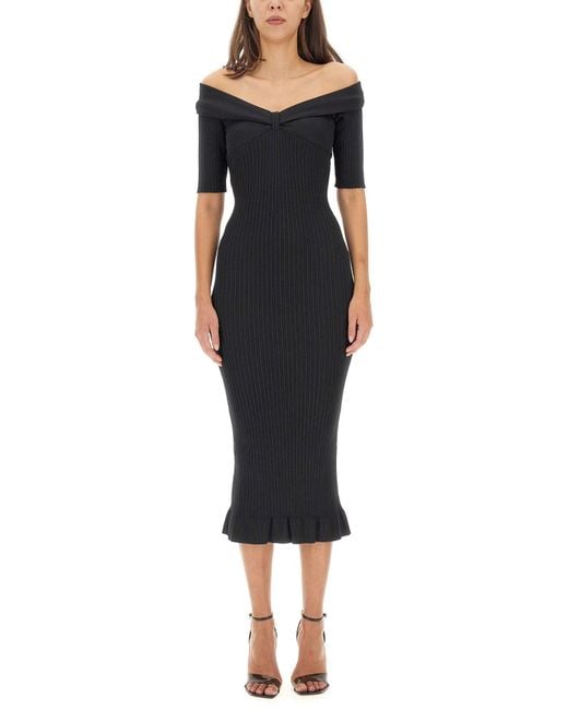 Philosophy Di Lorenzo Serafini Black Off-The-Shoulder Dress
