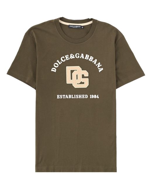 Dolce & Gabbana Green Crew Neck T-Shirt for men