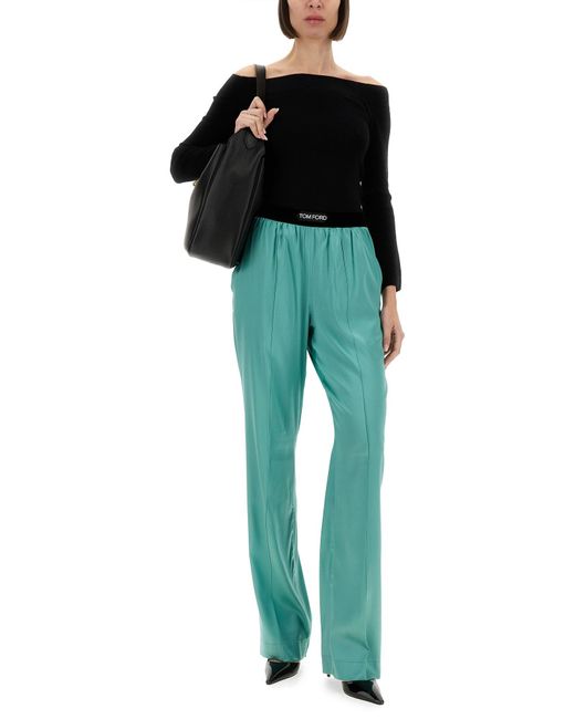Pantalone Pj Stretch di Tom Ford in Green