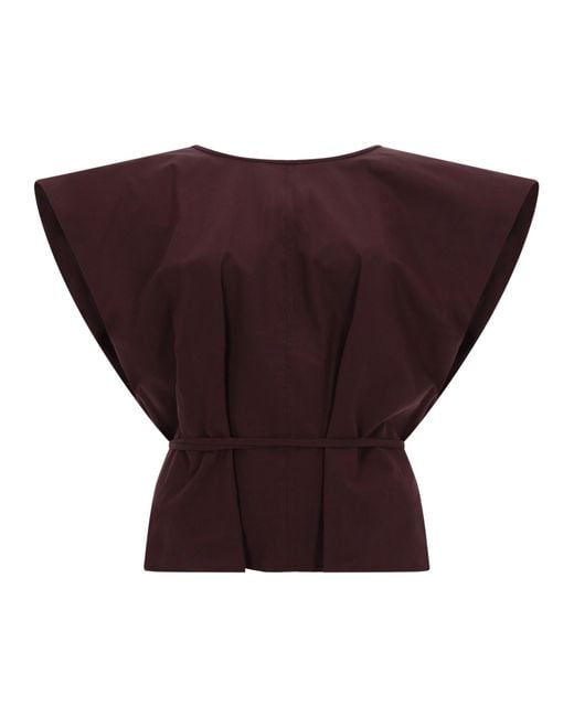 Alysi Purple Sleeveless Top With Belt