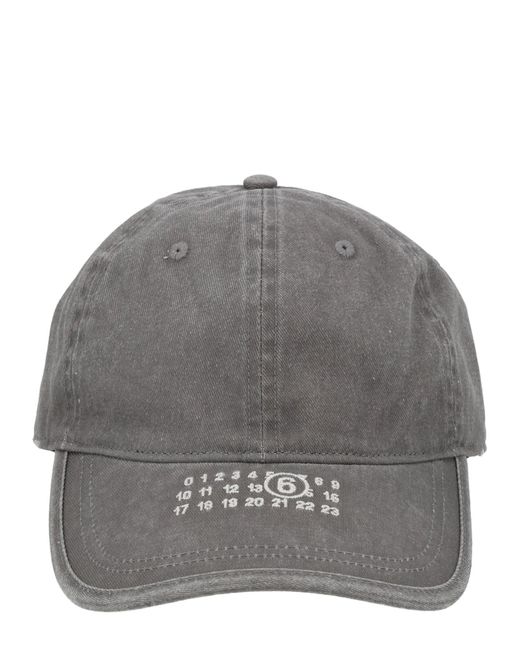 MM6 by Maison Margiela Gray Cappello Da Baseball Con Logo for men