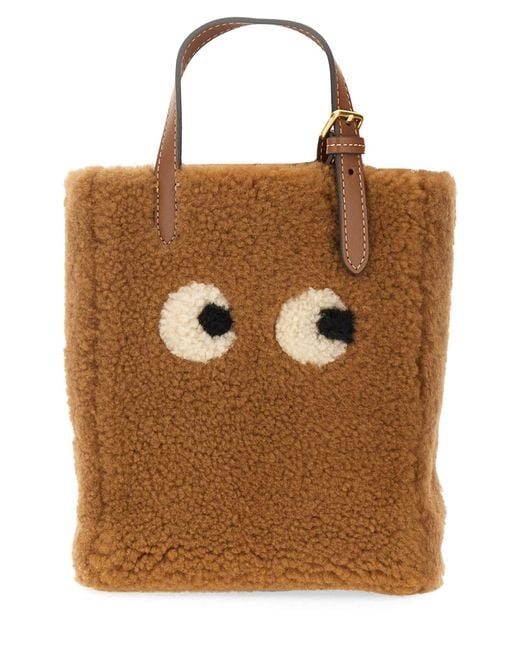 Ｎ／Ｓ　ＥＹＥＳ Anya Hindmarch N/s Eyes Mini Tote Bag in Brown | Lyst UK