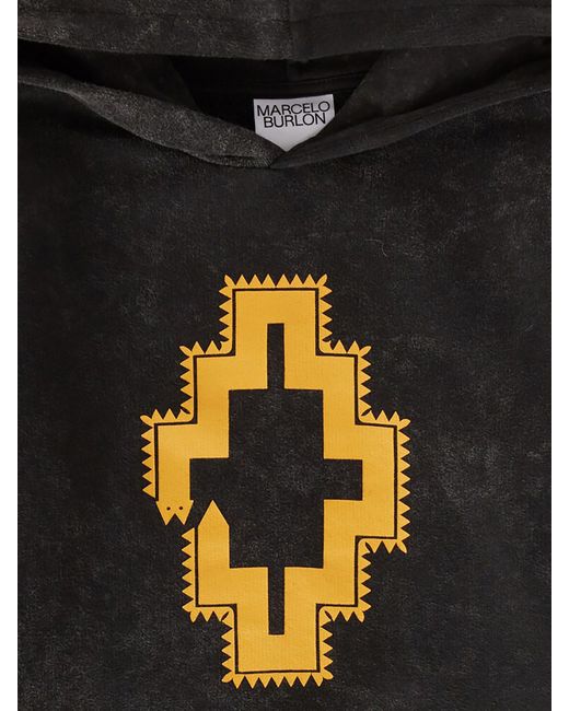 Felpa Con Cappuccio di Marcelo Burlon in Black