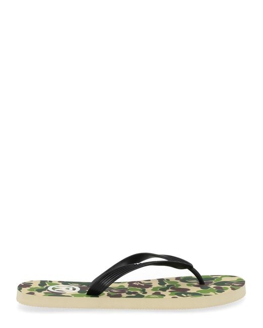 A Bathing Ape Green Sandalo Infradito Camo for men