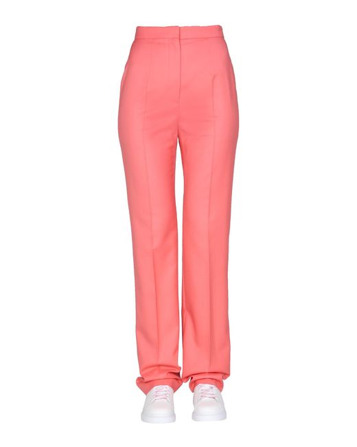 McQueen Pink Straight Leg Trousers