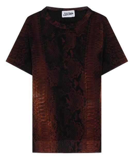 Jean Paul Gaultier Black Animal Print Crew Neck T-Shirt