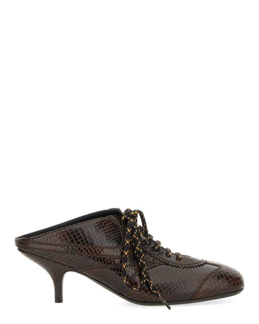 Dries Van Noten Brown Leather Slip-On Mules