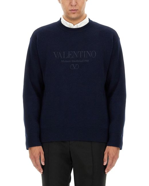 Valentino Blue Wool Jersey for men