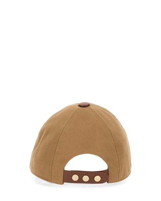 Cappello con visiera rienza di Max Mara in Natural