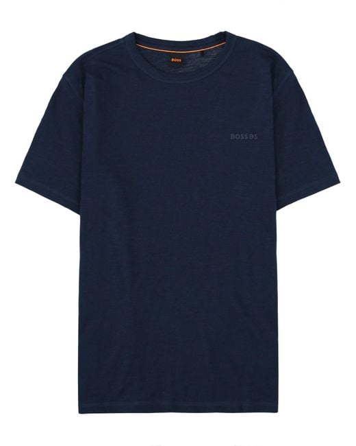 Boss Blue T-Shirt With Logo for men