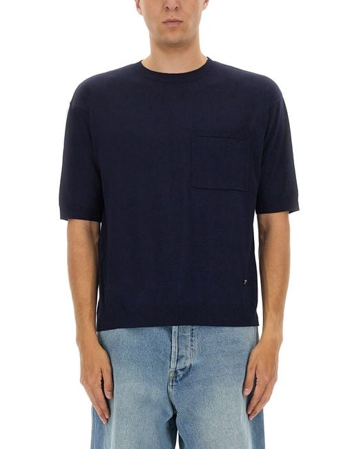 Moschino Blue Wool And Silk Sweater for men