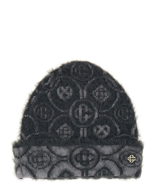 Casablanca Gray Monogram Mohair Beanie for men