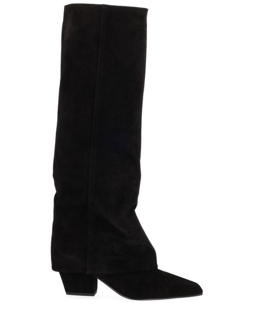 Paris Texas Black Pointed Suede Boots