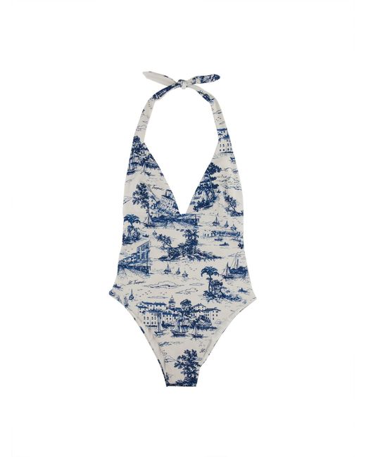 Mc2 Saint Barth Blue "Marylin" One-Piece Swimsuit