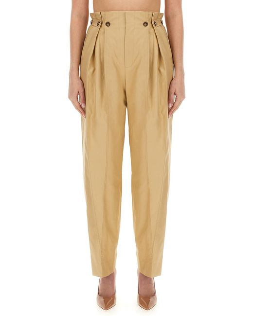 Victoria Beckham Natural Pants Gathered Waist