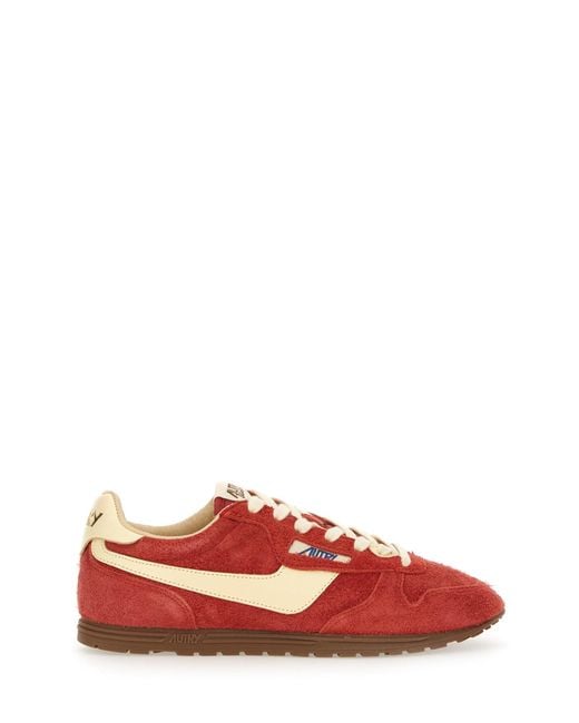 Autry Red Windspin Low-Top Sneakers