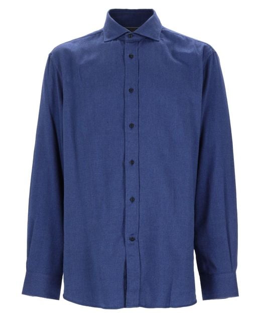 Brunello Cucinelli Blue Camicia for men
