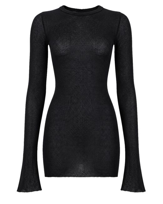 Rick Owens Black T-Shirt A Manica Lunga
