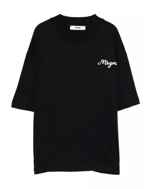MSGM Black T Shirt Jersey